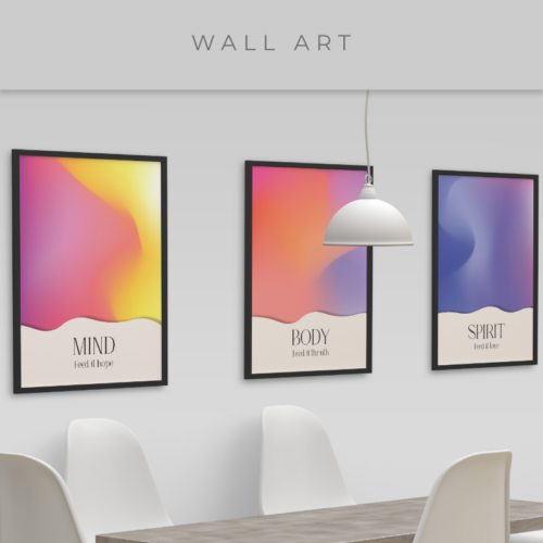 Aura Wall Art - Colorful Trendy Posters (Set of 3)