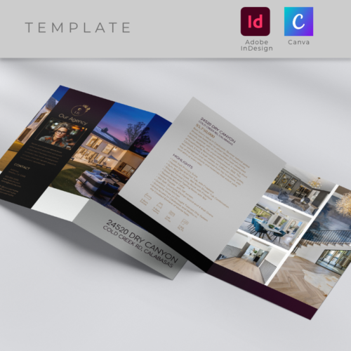 Real Estate Brochure Bifold Leaflet Editable Template