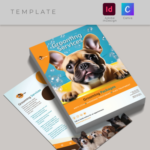 Pet Grooming Flyer Editable Template