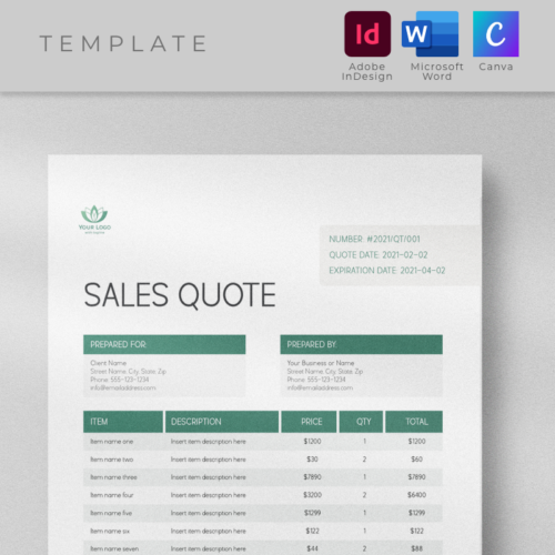 Sales Quote Editable Template